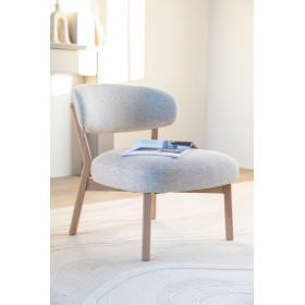 Fauteuil Mikky chêne tissu
