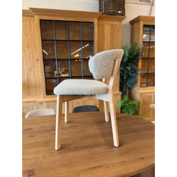 Chaise Mika chêne tissu