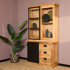 Vitrine Sierra manguier métal
