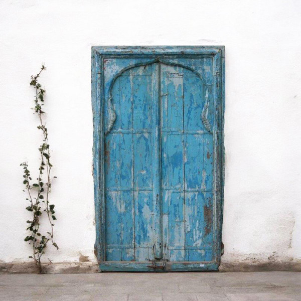 Porte indienne bleue
