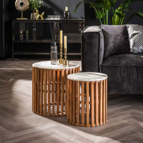 Paire de tables d'appoint Marbel