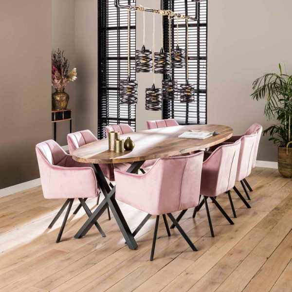 Fauteuil de table Dolce pivotant velours