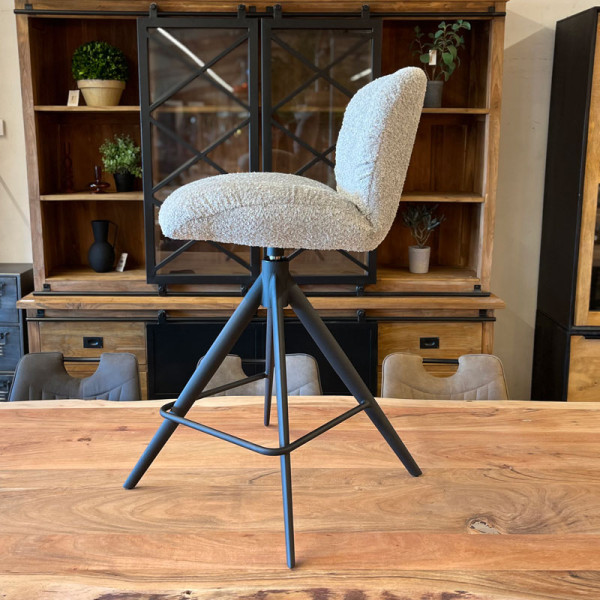 Tabouret pivotant Porto bouclette