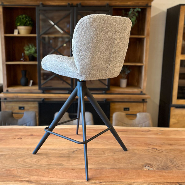 Tabouret pivotant Porto bouclette