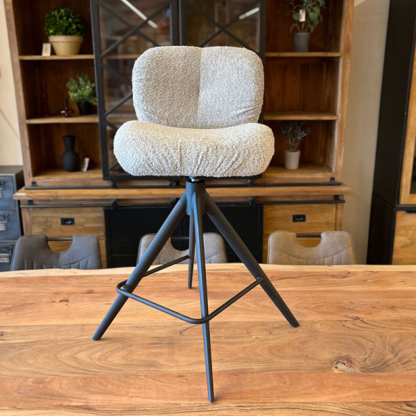 Tabouret pivotant Porto bouclette