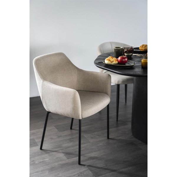 Fauteuil de table Paul en tissu