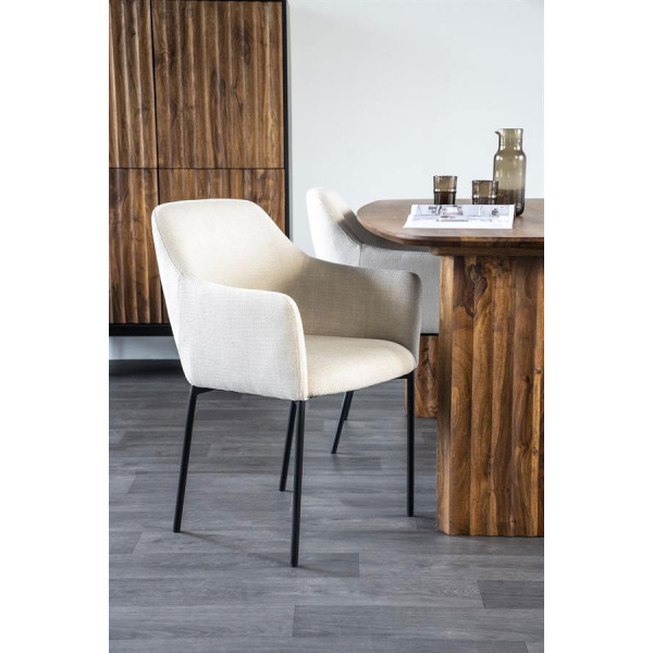 Fauteuil de table Paul en tissu