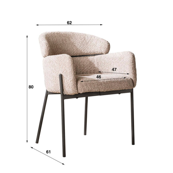 Fauteuil de table Kew bouclette